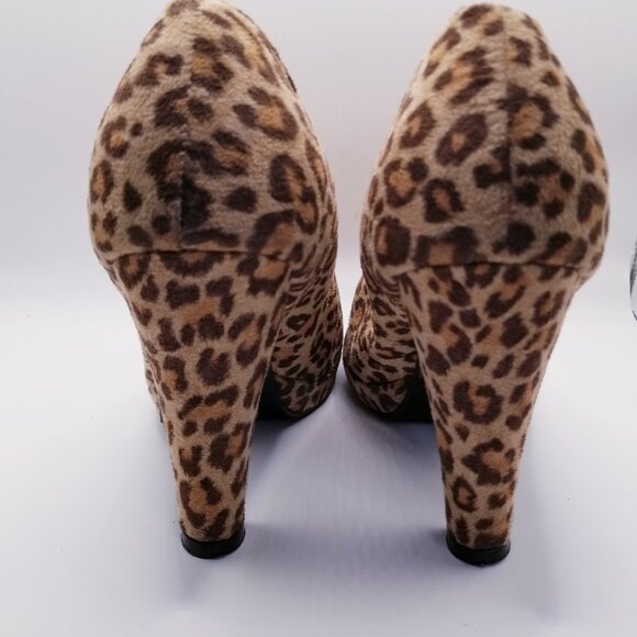 Y2K Vintage Groove Faux Suede Leopard Print - Drama Queen - Size 9 - Picture 4 of 7